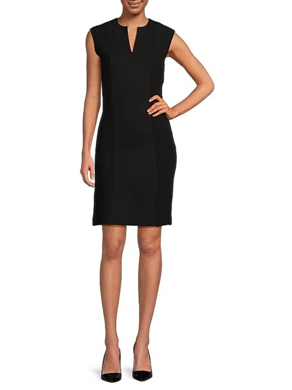 Misook Mixed-Media Sheath Dress (XS)